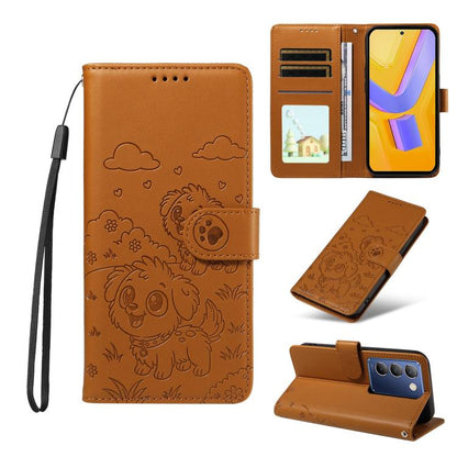 Embossed Heart Dog RFID Blocking Wallet Leather Phone Case, For vivo Y28 4G / Y37 Pro, For vivo Y03 4G / Y18 / Y18e / Y28s 5G, For vivo Y38 5G / T3X 5G / Y100+, For vivo Y100 IDN / Y200e 5G / T3 5G, For vivo Y17s / Y36i 5G / Y28 5G                     ...