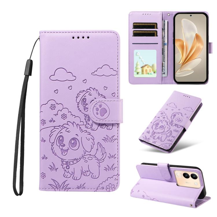 Embossed Heart Dog RFID Blocking Wallet Leather Phone Case, For vivo Y28 4G / Y37 Pro, For vivo Y03 4G / Y18 / Y18e / Y28s 5G, For vivo Y38 5G / T3X 5G / Y100+, For vivo Y100 IDN / Y200e 5G / T3 5G, For vivo Y17s / Y36i 5G / Y28 5G                     ...