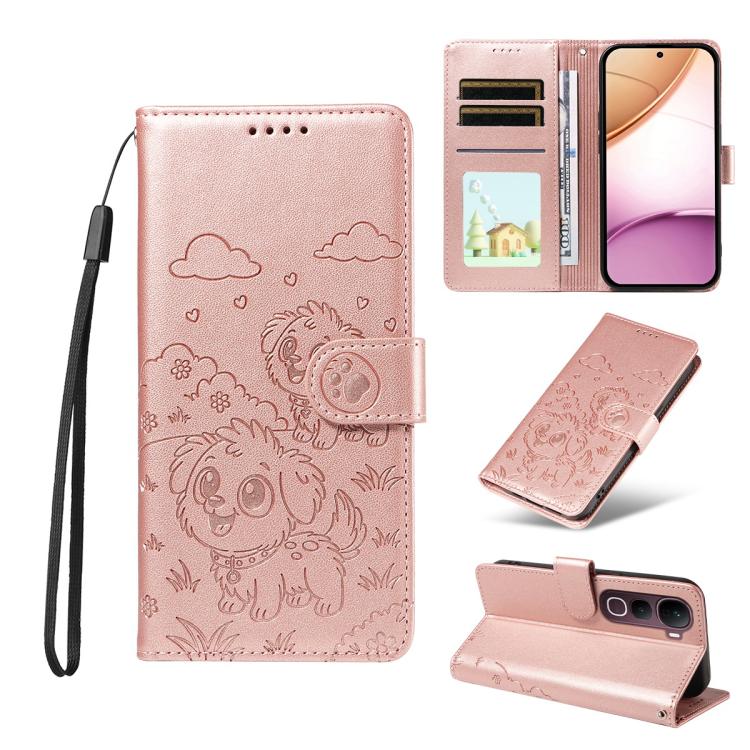 Embossed Heart Dog RFID Blocking Wallet Leather Phone Case, For vivo S2 5G / V80 Lite IN/PK, For vivo X300 E 5G, For vivo Y500 4G / iQOO Z11 5G / T5 Pro 5G, For vivo Y600 Pro 5G, For vivo Y05 4G / Y21 5G 2026, For vivo V70 FE 5G                        ...