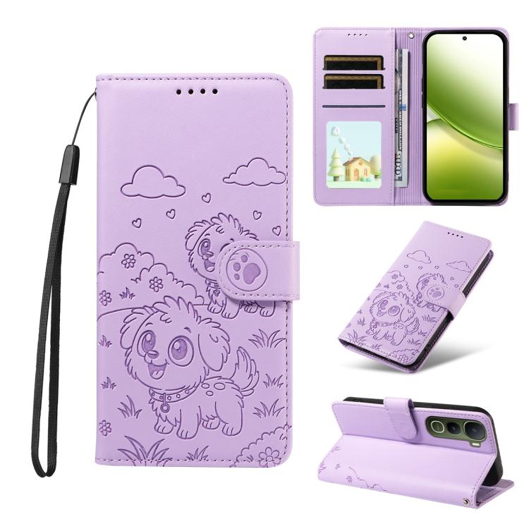 Embossed Heart Dog RFID Blocking Wallet Leather Phone Case, For vivo S2 5G / V80 Lite IN/PK, For vivo X300 E 5G, For vivo Y500 4G / iQOO Z11 5G / T5 Pro 5G, For vivo Y600 Pro 5G, For vivo Y05 4G / Y21 5G 2026, For vivo V70 FE 5G                        ...