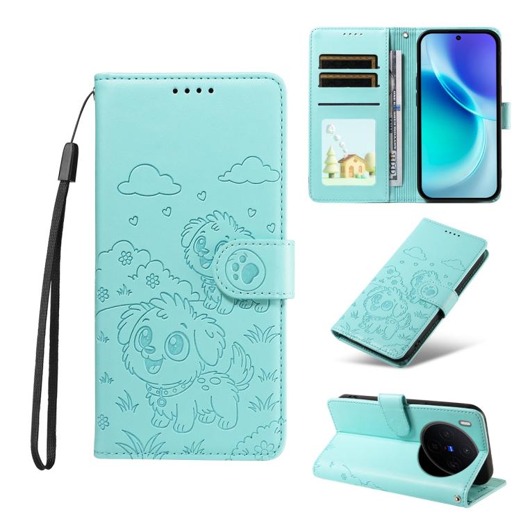 Embossed Heart Dog RFID Blocking Wallet Leather Phone Case, For vivo S2 5G / V80 Lite IN/PK, For vivo X300 E 5G, For vivo Y500 4G / iQOO Z11 5G / T5 Pro 5G, For vivo Y600 Pro 5G, For vivo Y05 4G / Y21 5G 2026, For vivo V70 FE 5G                        ...