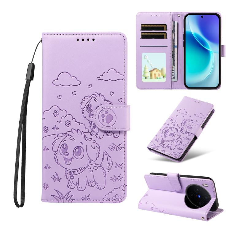 Embossed Heart Dog RFID Blocking Wallet Leather Phone Case, For vivo S2 5G / V80 Lite IN/PK, For vivo X300 E 5G, For vivo Y500 4G / iQOO Z11 5G / T5 Pro 5G, For vivo Y600 Pro 5G, For vivo Y05 4G / Y21 5G 2026, For vivo V70 FE 5G                        ...
