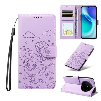 Embossed Heart Dog RFID Blocking Wallet Leather Phone Case, For vivo S2 5G / V80 Lite IN/PK, For vivo X300 E 5G, For vivo Y500 4G / iQOO Z11 5G / T5 Pro 5G, For vivo Y600 Pro 5G, For vivo Y05 4G / Y21 5G 2026, For vivo V70 FE 5G                        ...