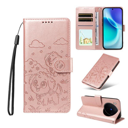 Embossed Heart Dog RFID Blocking Wallet Leather Phone Case, For vivo S2 5G / V80 Lite IN/PK, For vivo X300 E 5G, For vivo Y500 4G / iQOO Z11 5G / T5 Pro 5G, For vivo Y600 Pro 5G, For vivo Y05 4G / Y21 5G 2026, For vivo V70 FE 5G                        ...