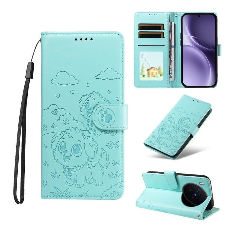 Embossed Heart Dog RFID Blocking Wallet Leather Phone Case, For vivo S2 5G / V80 Lite IN/PK, For vivo X300 E 5G, For vivo Y500 4G / iQOO Z11 5G / T5 Pro 5G, For vivo Y600 Pro 5G, For vivo Y05 4G / Y21 5G 2026, For vivo V70 FE 5G                        ...