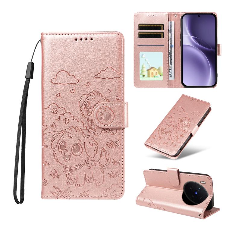 Embossed Heart Dog RFID Blocking Wallet Leather Phone Case, For vivo S2 5G / V80 Lite IN/PK, For vivo X300 E 5G, For vivo Y500 4G / iQOO Z11 5G / T5 Pro 5G, For vivo Y600 Pro 5G, For vivo Y05 4G / Y21 5G 2026, For vivo V70 FE 5G                        ...