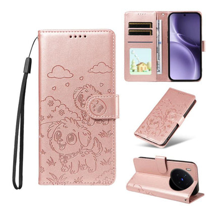 Embossed Heart Dog RFID Blocking Wallet Leather Phone Case, For vivo S2 5G / V80 Lite IN/PK, For vivo X300 E 5G, For vivo Y500 4G / iQOO Z11 5G / T5 Pro 5G, For vivo Y600 Pro 5G, For vivo Y05 4G / Y21 5G 2026, For vivo V70 FE 5G                        ...