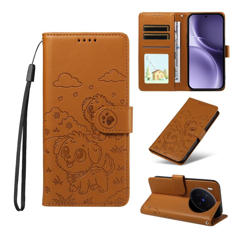 Embossed Heart Dog RFID Blocking Wallet Leather Phone Case, For vivo S2 5G / V80 Lite IN/PK, For vivo X300 E 5G, For vivo Y500 4G / iQOO Z11 5G / T5 Pro 5G, For vivo Y600 Pro 5G, For vivo Y05 4G / Y21 5G 2026, For vivo V70 FE 5G                        ...