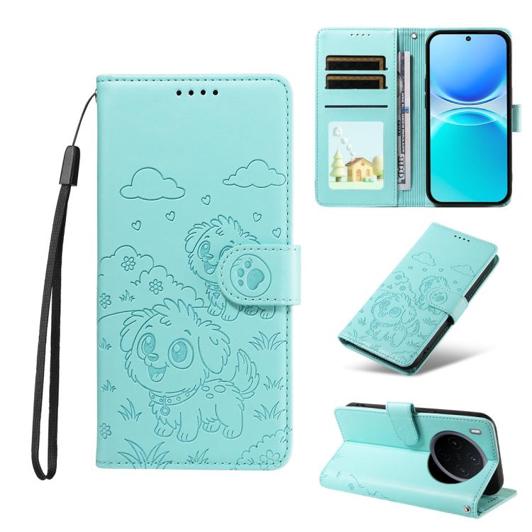 Embossed Heart Dog RFID Blocking Wallet Leather Phone Case, For vivo S2 5G / V80 Lite IN/PK, For vivo X300 E 5G, For vivo Y500 4G / iQOO Z11 5G / T5 Pro 5G, For vivo Y600 Pro 5G, For vivo Y05 4G / Y21 5G 2026, For vivo V70 FE 5G                        ...