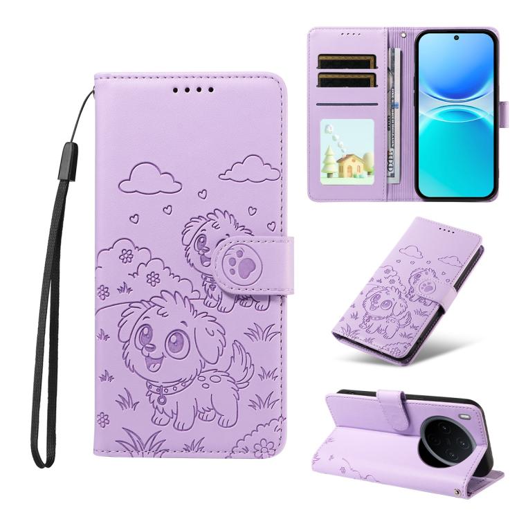 Embossed Heart Dog RFID Blocking Wallet Leather Phone Case, For vivo S2 5G / V80 Lite IN/PK, For vivo X300 E 5G, For vivo Y500 4G / iQOO Z11 5G / T5 Pro 5G, For vivo Y600 Pro 5G, For vivo Y05 4G / Y21 5G 2026, For vivo V70 FE 5G                        ...