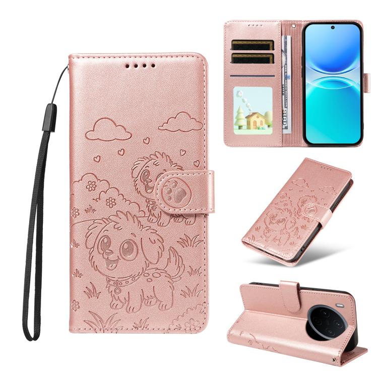 Embossed Heart Dog RFID Blocking Wallet Leather Phone Case, For vivo S2 5G / V80 Lite IN/PK, For vivo X300 E 5G, For vivo Y500 4G / iQOO Z11 5G / T5 Pro 5G, For vivo Y600 Pro 5G, For vivo Y05 4G / Y21 5G 2026, For vivo V70 FE 5G                        ...