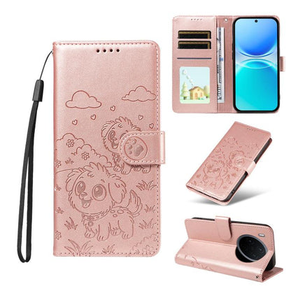 Embossed Heart Dog RFID Blocking Wallet Leather Phone Case, For vivo S2 5G / V80 Lite IN/PK, For vivo X300 E 5G, For vivo Y500 4G / iQOO Z11 5G / T5 Pro 5G, For vivo Y600 Pro 5G, For vivo Y05 4G / Y21 5G 2026, For vivo V70 FE 5G                        ...