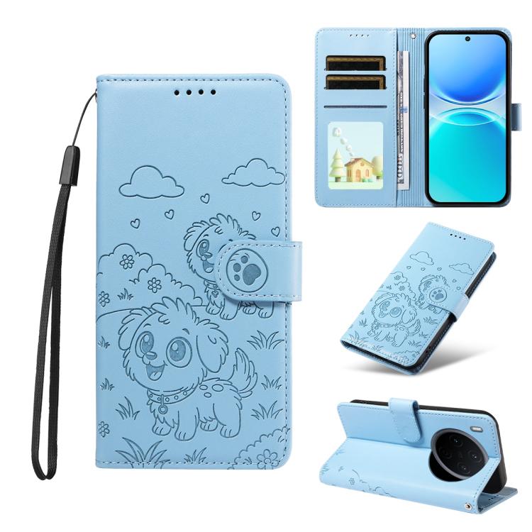 Embossed Heart Dog RFID Blocking Wallet Leather Phone Case, For vivo S2 5G / V80 Lite IN/PK, For vivo X300 E 5G, For vivo Y500 4G / iQOO Z11 5G / T5 Pro 5G, For vivo Y600 Pro 5G, For vivo Y05 4G / Y21 5G 2026, For vivo V70 FE 5G                        ...