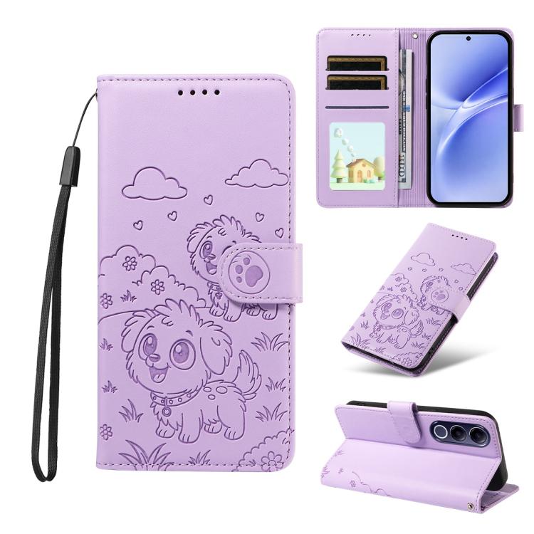 Embossed Heart Dog RFID Blocking Wallet Leather Phone Case, For vivo S2 5G / V80 Lite IN/PK, For vivo X300 E 5G, For vivo Y500 4G / iQOO Z11 5G / T5 Pro 5G, For vivo Y600 Pro 5G, For vivo Y05 4G / Y21 5G 2026, For vivo V70 FE 5G                        ...