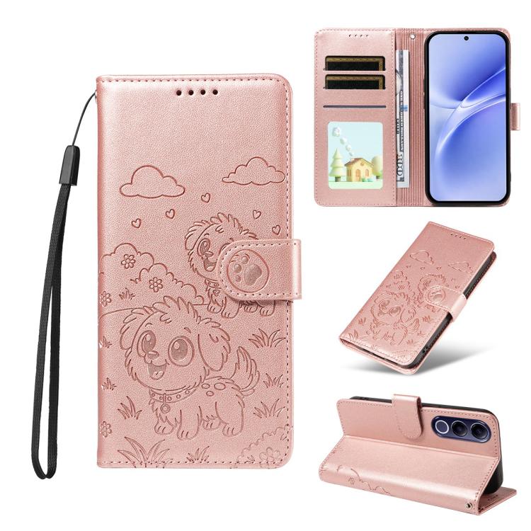 Embossed Heart Dog RFID Blocking Wallet Leather Phone Case, For vivo S2 5G / V80 Lite IN/PK, For vivo X300 E 5G, For vivo Y500 4G / iQOO Z11 5G / T5 Pro 5G, For vivo Y600 Pro 5G, For vivo Y05 4G / Y21 5G 2026, For vivo V70 FE 5G                        ...