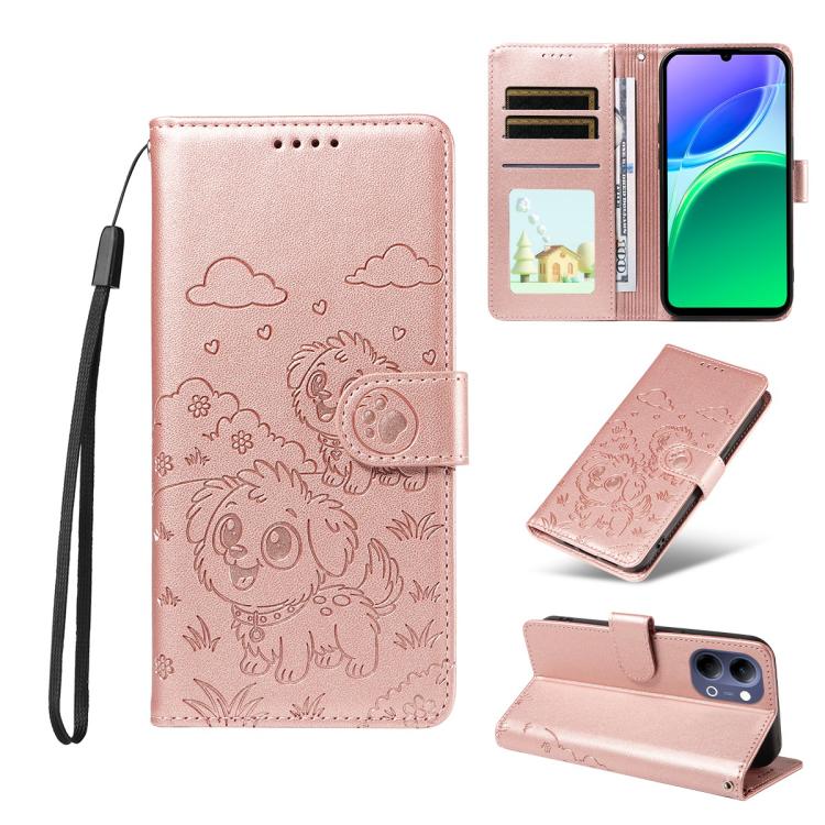 Embossed Heart Dog RFID Blocking Wallet Leather Phone Case, For vivo S2 5G / V80 Lite IN/PK, For vivo X300 E 5G, For vivo Y500 4G / iQOO Z11 5G / T5 Pro 5G, For vivo Y600 Pro 5G, For vivo Y05 4G / Y21 5G 2026, For vivo V70 FE 5G                        ...