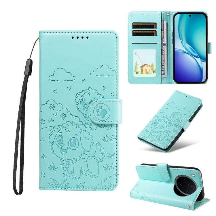 Embossed Heart Dog RFID Blocking Wallet Leather Phone Case, For vivo S2 5G / V80 Lite IN/PK, For vivo X300 E 5G, For vivo Y500 4G / iQOO Z11 5G / T5 Pro 5G, For vivo Y600 Pro 5G, For vivo Y05 4G / Y21 5G 2026, For vivo V70 FE 5G                        ...