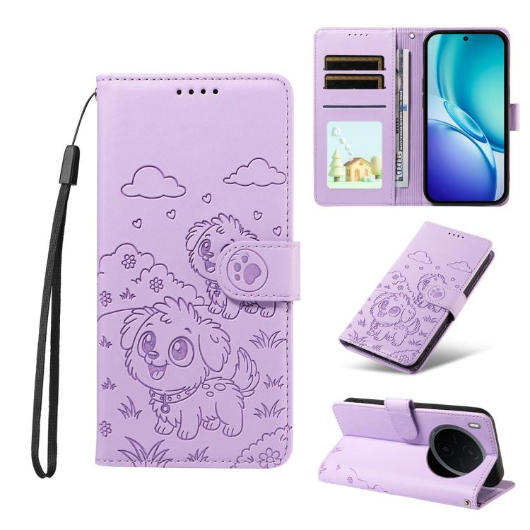 Embossed Heart Dog RFID Blocking Wallet Leather Phone Case, For vivo S2 5G / V80 Lite IN/PK, For vivo X300 E 5G, For vivo Y500 4G / iQOO Z11 5G / T5 Pro 5G, For vivo Y600 Pro 5G, For vivo Y05 4G / Y21 5G 2026, For vivo V70 FE 5G                        ...
