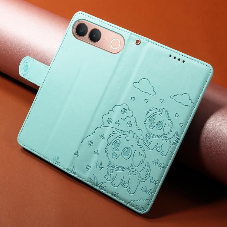 Embossed Heart Dog RFID Blocking Wallet Leather Phone Case, For vivo S2 5G / V80 Lite IN/PK, For vivo X300 E 5G, For vivo Y500 4G / iQOO Z11 5G / T5 Pro 5G, For vivo Y600 Pro 5G, For vivo Y05 4G / Y21 5G 2026, For vivo V70 FE 5G                        ...