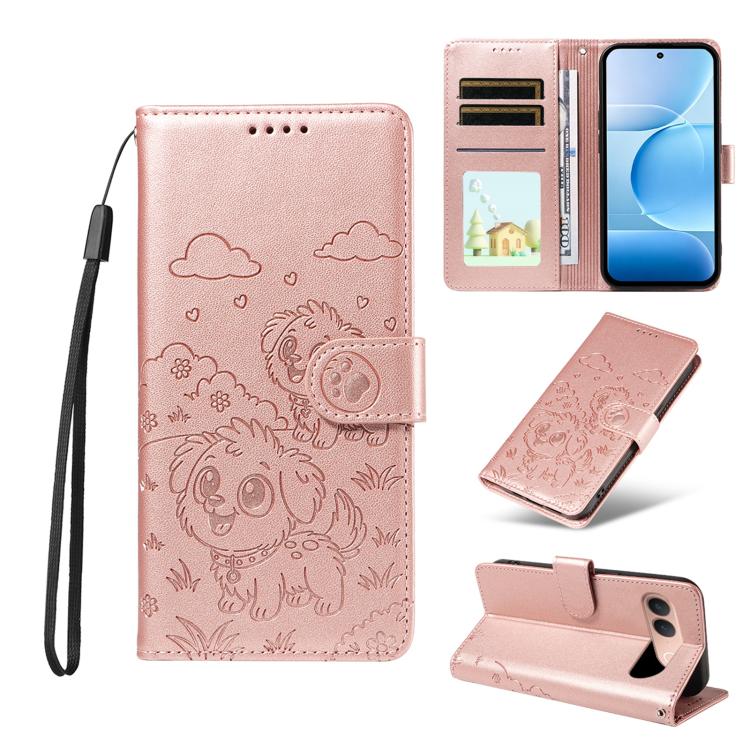 Embossed Heart Dog RFID Blocking Wallet Leather Phone Case, For vivo S2 5G / V80 Lite IN/PK, For vivo X300 E 5G, For vivo Y500 4G / iQOO Z11 5G / T5 Pro 5G, For vivo Y600 Pro 5G, For vivo Y05 4G / Y21 5G 2026, For vivo V70 FE 5G                        ...