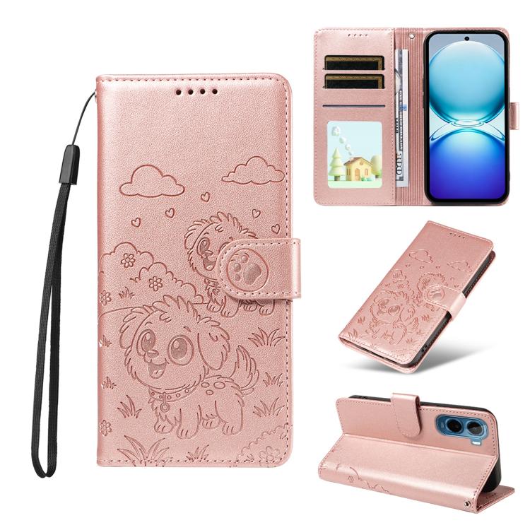 Embossed Heart Dog RFID Blocking Wallet Leather Phone Case, For vivo S2 5G / V80 Lite IN/PK, For vivo X300 E 5G, For vivo Y500 4G / iQOO Z11 5G / T5 Pro 5G, For vivo Y600 Pro 5G, For vivo Y05 4G / Y21 5G 2026, For vivo V70 FE 5G                        ...