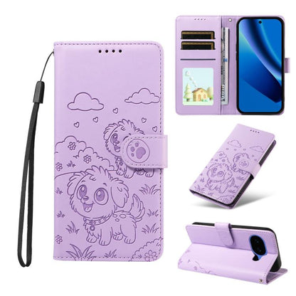 Embossed Heart Dog RFID Blocking Wallet Leather Phone Case, For Google Pixel 11a, For Google Pixel 11 Pro XL, For Google Pixel 11 / 11 Pro, For Google Pixel 10a, For Google Pixel 10 Pro XL / 9 Pro XL, For Google Pixel 10 / 10 Pro / 9 / 9 Pro           ...