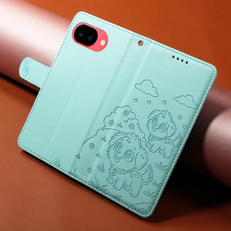 Embossed Heart Dog RFID Blocking Wallet Leather Phone Case, For Google Pixel 11a, For Google Pixel 11 Pro XL, For Google Pixel 11 / 11 Pro, For Google Pixel 10a, For Google Pixel 10 Pro XL / 9 Pro XL, For Google Pixel 10 / 10 Pro / 9 / 9 Pro           ...