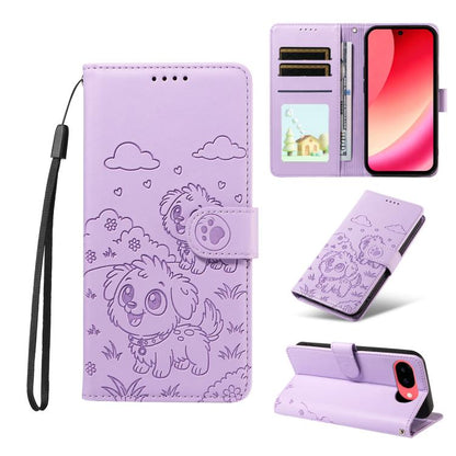 Embossed Heart Dog RFID Blocking Wallet Leather Phone Case, For Google Pixel 11a, For Google Pixel 11 Pro XL, For Google Pixel 11 / 11 Pro, For Google Pixel 10a, For Google Pixel 10 Pro XL / 9 Pro XL, For Google Pixel 10 / 10 Pro / 9 / 9 Pro           ...