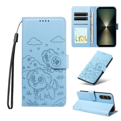 Embossed Heart Dog RFID Blocking Wallet Leather Phone Case, For Sony Xperia 1 VIII 2026, For Sony Xperia 1 VII 2025, For Sony Xperia 10 VI 2024, For Sony Xperia 1 VI 2024, For Sony Xperia 5 VI 2024, For Sony Xperia 5 V 2023, For Sony Xperia 1 V 2023   ...