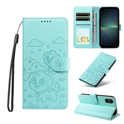 Embossed Heart Dog RFID Blocking Wallet Leather Phone Case, For Sony Xperia 1 VIII 2026, For Sony Xperia 1 VII 2025, For Sony Xperia 10 VI 2024, For Sony Xperia 1 VI 2024, For Sony Xperia 5 VI 2024, For Sony Xperia 5 V 2023, For Sony Xperia 1 V 2023   ...