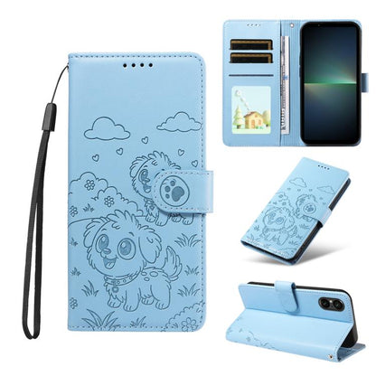 Embossed Heart Dog RFID Blocking Wallet Leather Phone Case, For Sony Xperia 1 VIII 2026, For Sony Xperia 1 VII 2025, For Sony Xperia 10 VI 2024, For Sony Xperia 1 VI 2024, For Sony Xperia 5 VI 2024, For Sony Xperia 5 V 2023, For Sony Xperia 1 V 2023   ...