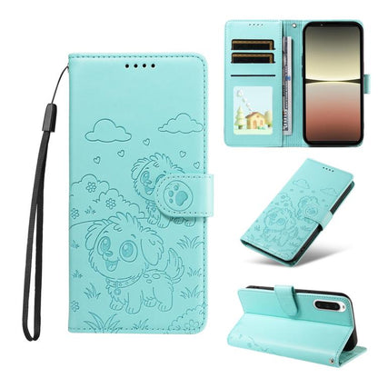 Embossed Heart Dog RFID Blocking Wallet Leather Phone Case, For Sony Xperia 1 VIII 2026, For Sony Xperia 1 VII 2025, For Sony Xperia 10 VI 2024, For Sony Xperia 1 VI 2024, For Sony Xperia 5 VI 2024, For Sony Xperia 5 V 2023, For Sony Xperia 1 V 2023   ...