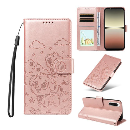 Embossed Heart Dog RFID Blocking Wallet Leather Phone Case, For Sony Xperia 1 VIII 2026, For Sony Xperia 1 VII 2025, For Sony Xperia 10 VI 2024, For Sony Xperia 1 VI 2024, For Sony Xperia 5 VI 2024, For Sony Xperia 5 V 2023, For Sony Xperia 1 V 2023   ...