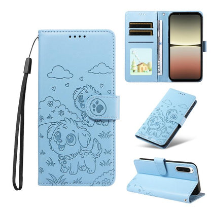 Embossed Heart Dog RFID Blocking Wallet Leather Phone Case, For Sony Xperia 1 VIII 2026, For Sony Xperia 1 VII 2025, For Sony Xperia 10 VI 2024, For Sony Xperia 1 VI 2024, For Sony Xperia 5 VI 2024, For Sony Xperia 5 V 2023, For Sony Xperia 1 V 2023   ...