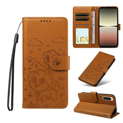 Embossed Heart Dog RFID Blocking Wallet Leather Phone Case, For Sony Xperia 1 VIII 2026, For Sony Xperia 1 VII 2025, For Sony Xperia 10 VI 2024, For Sony Xperia 1 VI 2024, For Sony Xperia 5 VI 2024, For Sony Xperia 5 V 2023, For Sony Xperia 1 V 2023   ...