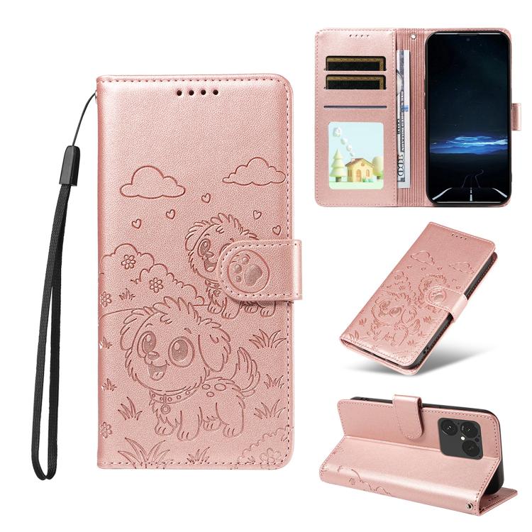 Embossed Heart Dog RFID Blocking Wallet Leather Phone Case, For Sony Xperia 1 VIII 2026, For Sony Xperia 1 VII 2025, For Sony Xperia 10 VI 2024, For Sony Xperia 1 VI 2024, For Sony Xperia 5 VI 2024, For Sony Xperia 5 V 2023, For Sony Xperia 1 V 2023   ...