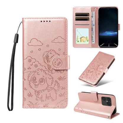 Embossed Heart Dog RFID Blocking Wallet Leather Phone Case, For Sony Xperia 1 VIII 2026, For Sony Xperia 1 VII 2025, For Sony Xperia 10 VI 2024, For Sony Xperia 1 VI 2024, For Sony Xperia 5 VI 2024, For Sony Xperia 5 V 2023, For Sony Xperia 1 V 2023   ...
