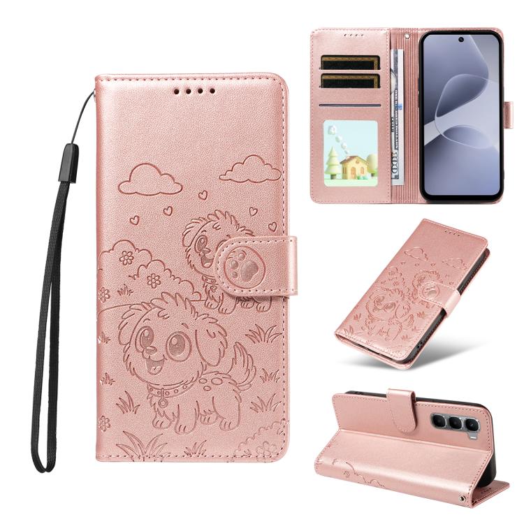 Embossed Heart Dog RFID Blocking Wallet Leather Phone Case, For Infinix Smart 20 4G, For Infinix Hot 60 / 60i, For Infinix Hot 60 Pro+ 4G, For Infinix Hot 60 Pro 4G, For Infinix Smart 10 Plus 4G x6725B, For Infinix Smart 10 4G / Tecno Pop 10           ...