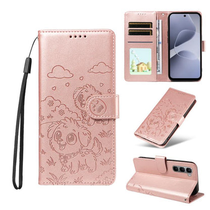 Embossed Heart Dog RFID Blocking Wallet Leather Phone Case, For Infinix Smart 20 4G, For Infinix Hot 60 / 60i, For Infinix Hot 60 Pro+ 4G, For Infinix Hot 60 Pro 4G, For Infinix Smart 10 Plus 4G x6725B, For Infinix Smart 10 4G / Tecno Pop 10           ...