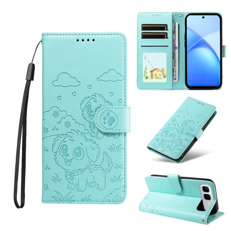 Embossed Heart Dog RFID Blocking Wallet Leather Phone Case, For Infinix Smart 20 4G, For Infinix Hot 60 / 60i, For Infinix Hot 60 Pro+ 4G, For Infinix Hot 60 Pro 4G, For Infinix Smart 10 Plus 4G x6725B, For Infinix Smart 10 4G / Tecno Pop 10           ...