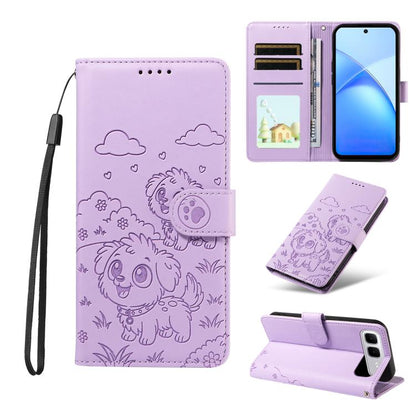 Embossed Heart Dog RFID Blocking Wallet Leather Phone Case, For Infinix Smart 20 4G, For Infinix Hot 60 / 60i, For Infinix Hot 60 Pro+ 4G, For Infinix Hot 60 Pro 4G, For Infinix Smart 10 Plus 4G x6725B, For Infinix Smart 10 4G / Tecno Pop 10           ...