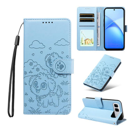Embossed Heart Dog RFID Blocking Wallet Leather Phone Case, For Infinix Smart 20 4G, For Infinix Hot 60 / 60i, For Infinix Hot 60 Pro+ 4G, For Infinix Hot 60 Pro 4G, For Infinix Smart 10 Plus 4G x6725B, For Infinix Smart 10 4G / Tecno Pop 10           ...