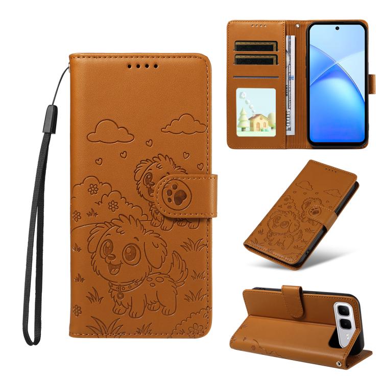 Embossed Heart Dog RFID Blocking Wallet Leather Phone Case, For Infinix Smart 20 4G, For Infinix Hot 60 / 60i, For Infinix Hot 60 Pro+ 4G, For Infinix Hot 60 Pro 4G, For Infinix Smart 10 Plus 4G x6725B, For Infinix Smart 10 4G / Tecno Pop 10           ...