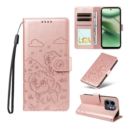 Embossed Heart Dog RFID Blocking Wallet Leather Phone Case, For Infinix Smart 20 4G, For Infinix Hot 60 / 60i, For Infinix Hot 60 Pro+ 4G, For Infinix Hot 60 Pro 4G, For Infinix Smart 10 Plus 4G x6725B, For Infinix Smart 10 4G / Tecno Pop 10           ...