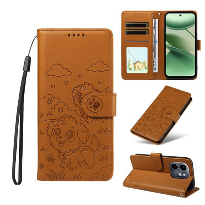 Embossed Heart Dog RFID Blocking Wallet Leather Phone Case, For Infinix Smart 20 4G, For Infinix Hot 60 / 60i, For Infinix Hot 60 Pro+ 4G, For Infinix Hot 60 Pro 4G, For Infinix Smart 10 Plus 4G x6725B, For Infinix Smart 10 4G / Tecno Pop 10           ...