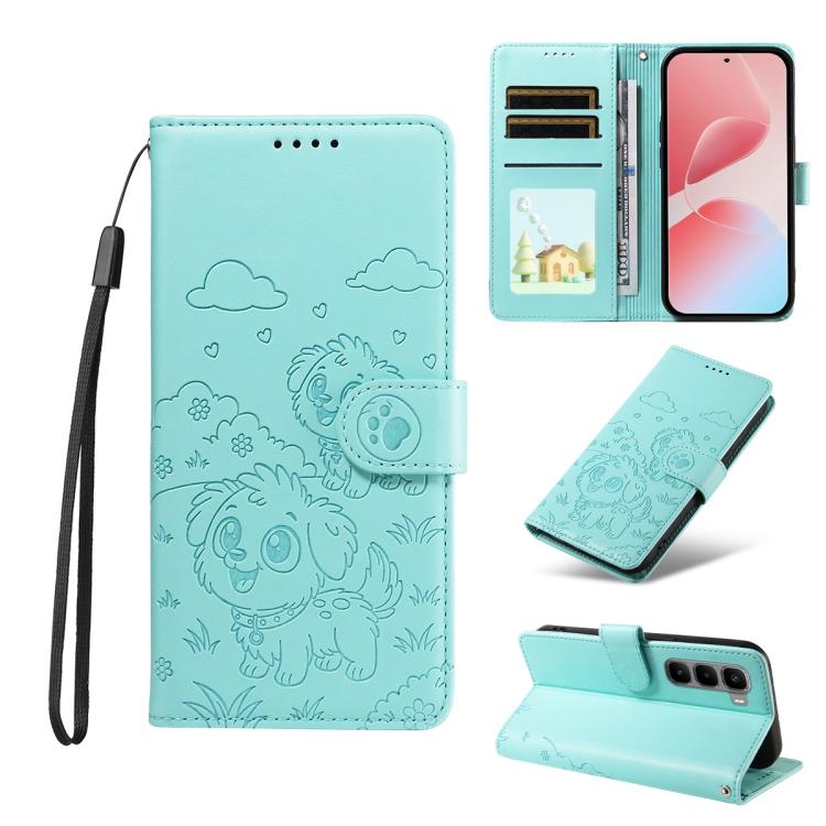 Embossed Heart Dog RFID Blocking Wallet Leather Phone Case, For Infinix Smart 20 4G, For Infinix Hot 60 / 60i, For Infinix Hot 60 Pro+ 4G, For Infinix Hot 60 Pro 4G, For Infinix Smart 10 Plus 4G x6725B, For Infinix Smart 10 4G / Tecno Pop 10           ...
