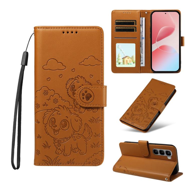 Embossed Heart Dog RFID Blocking Wallet Leather Phone Case, For Infinix Smart 20 4G, For Infinix Hot 60 / 60i, For Infinix Hot 60 Pro+ 4G, For Infinix Hot 60 Pro 4G, For Infinix Smart 10 Plus 4G x6725B, For Infinix Smart 10 4G / Tecno Pop 10           ...