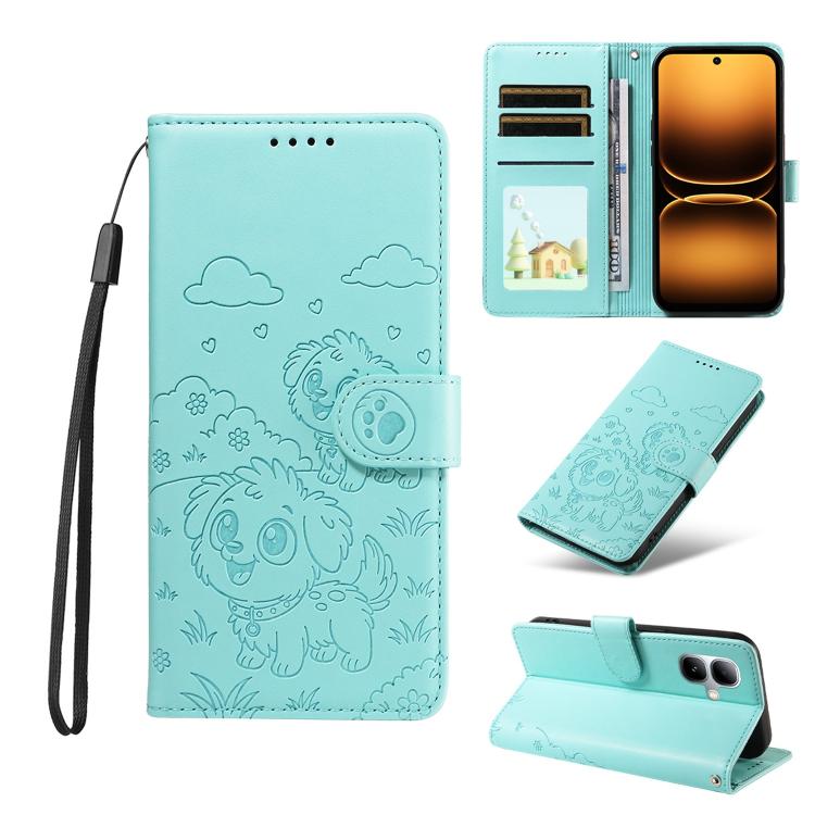 Embossed Heart Dog RFID Blocking Wallet Leather Phone Case, For Infinix Smart 20 4G, For Infinix Hot 60 / 60i, For Infinix Hot 60 Pro+ 4G, For Infinix Hot 60 Pro 4G, For Infinix Smart 10 Plus 4G x6725B, For Infinix Smart 10 4G / Tecno Pop 10           ...