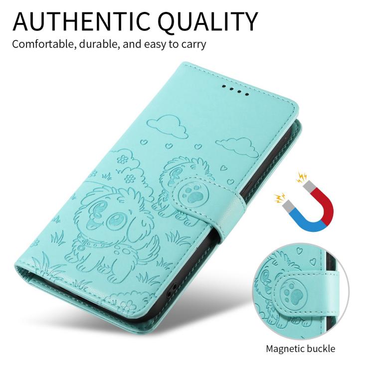 Embossed Heart Dog RFID Blocking Wallet Leather Phone Case, For Infinix Smart 20 4G, For Infinix Hot 60 / 60i, For Infinix Hot 60 Pro+ 4G, For Infinix Hot 60 Pro 4G, For Infinix Smart 10 Plus 4G x6725B, For Infinix Smart 10 4G / Tecno Pop 10           ...