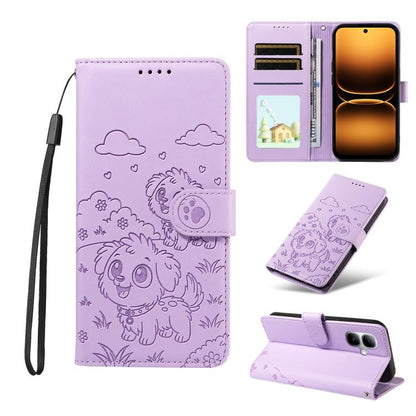 Embossed Heart Dog RFID Blocking Wallet Leather Phone Case, For Infinix Smart 20 4G, For Infinix Hot 60 / 60i, For Infinix Hot 60 Pro+ 4G, For Infinix Hot 60 Pro 4G, For Infinix Smart 10 Plus 4G x6725B, For Infinix Smart 10 4G / Tecno Pop 10           ...